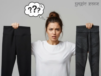 Blog feature image. Blog on yoga pants vs. leggings by yogiczone.com