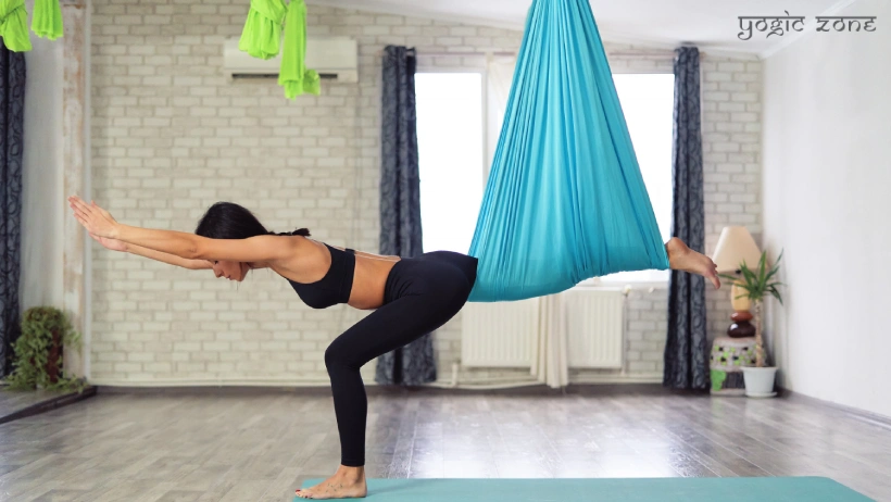 Feature image of blog on Aerial Yoga for beginners by yogiczone.com