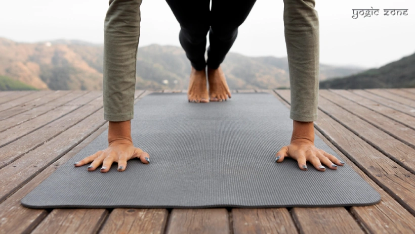 image of a man on the mat. Blog on yoga mat size by yogiczone.com
