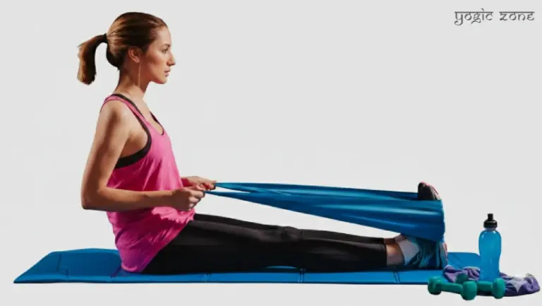 Lady demonstrating yoga strap benefits. Blog by yogiczone.com