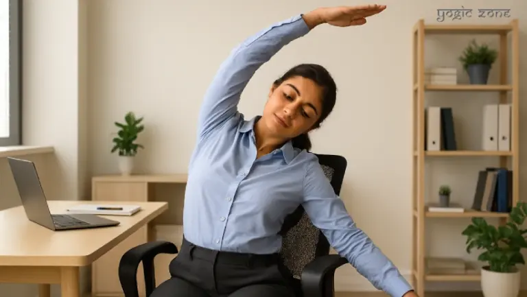 Image of a lady practicing Yoga for Office Workers