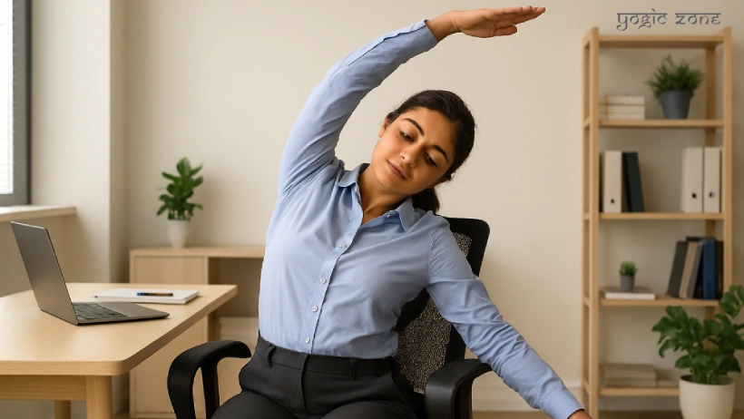 Image of a lady practicing Yoga for Office Workers