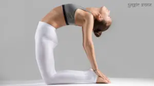 Image of a lady in Ustrasana (Camel Pose) for yoga for lungs
