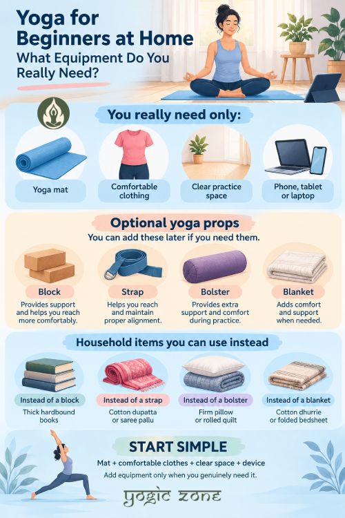 Yoga for Beginners at Home. Infographic